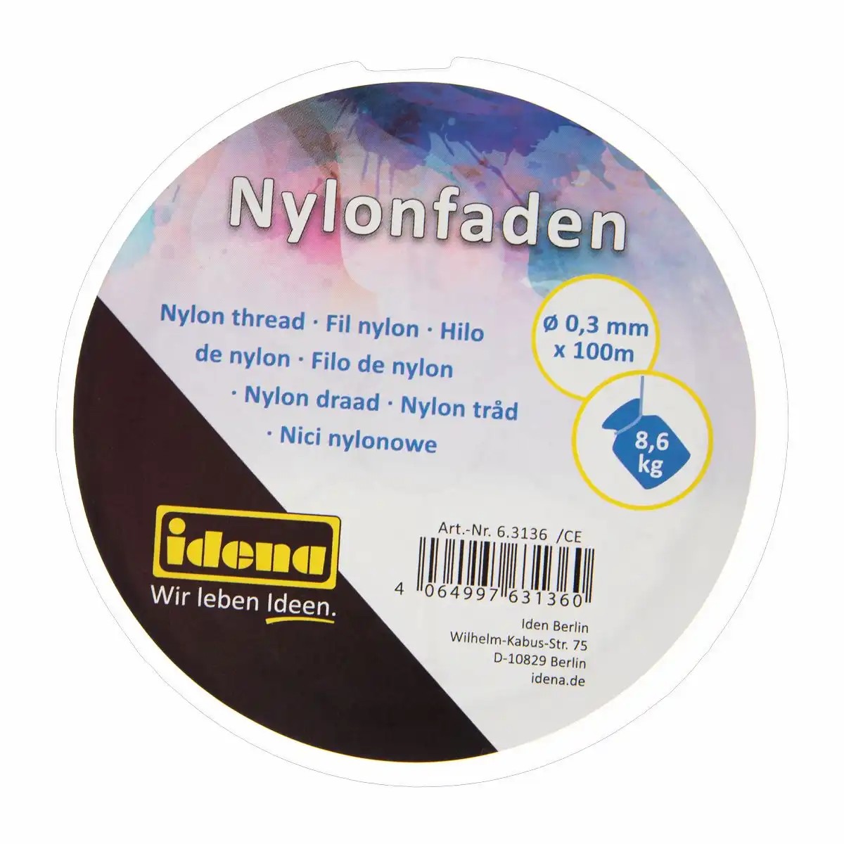100 m x 0,3 mm NYLON Faden/Schnur auf Rolle transparent - Schmuck/Perlen/Angeln